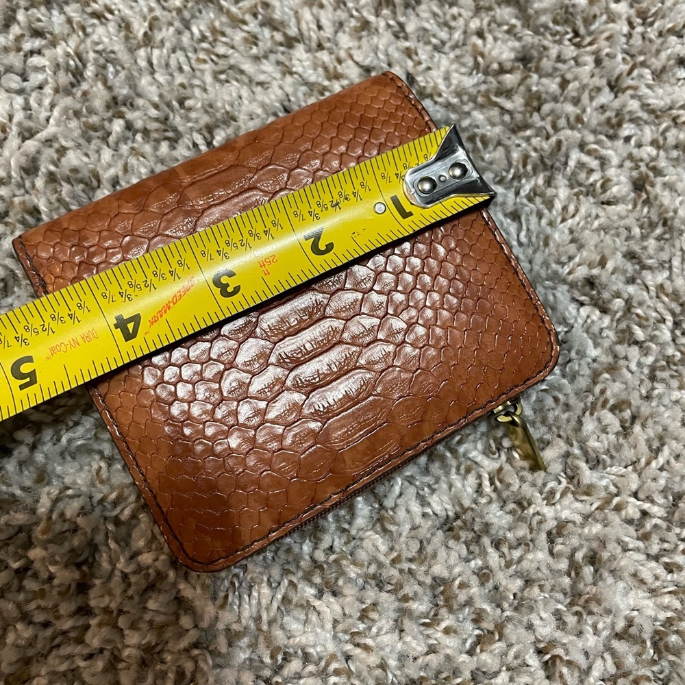 NEW FOSSIL JORI BAKED CLAY BROWN PYTHON PRINT, BIFOLD WALLET - Picture 11 of 12